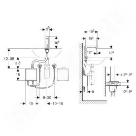 Geberit Brenta - Mitigeur électronique de lavabo, alimentation par pile, easy to clean, inox brossé 116.172.SN.1