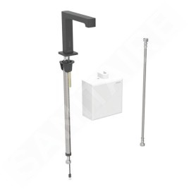Geberit Brenta - Commande électronique de chasse d'eau, alimentation par pile, easy to clean, noir mat 116.173.14.1