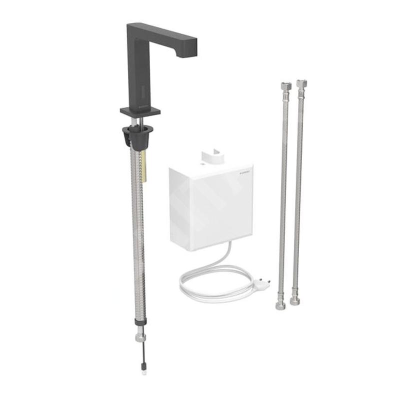 Geberit Brenta - Mitigeur de lavabo thermostatique électronique, alimentation secteur, easy to clean, noir mat 116.177.14.1