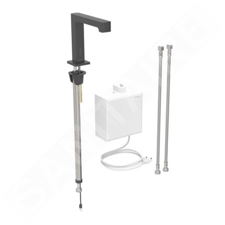 Geberit Brenta - Mitigeur de lavabo thermostatique électronique, alimentation secteur, easy to clean, noir mat 116.177.14.1