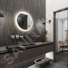 Nimco Miroirs - Miroir avec éclairage LED, 800 mm, aluminium ZP 24002R