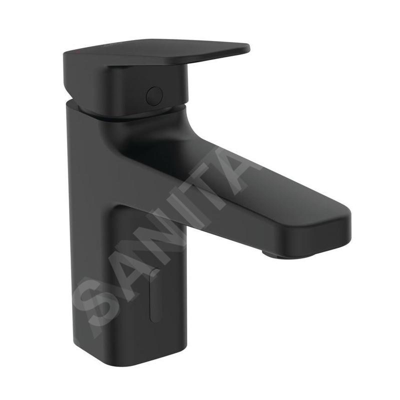 Ideal Standard Ceraplan iX - Mitigeur de lavabo hybride, avec garniture de vidage ClickClack, alimentation par piles, noir