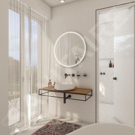 Nimco Miroirs - Miroir avec lumière LED, 600 mm, aluminium ZP 26000R