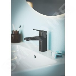 Ideal Standard Ceraplan iX - Mitigeur de lavabo hybride, avec garniture de vidage ClickClack, alimentation par piles, noir