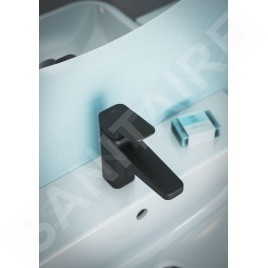 Ideal Standard Ceraplan iX - Mitigeur de lavabo hybride, avec garniture de vidage ClickClack, alimentation par piles, noir
