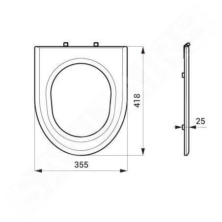 Sanela WC en inox - Abattant de toilette, noir SLZN 31A
