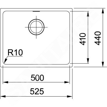 Franke Sirius - Évier en tectonite SID 110-50, 525x440 mm, noir 125.0363.789