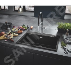 Grohe Éviers - Évier composite K700 avec garniture de vidage automatique, 780x510 mm, noir granite 31652AP0
