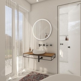 Nimco Miroirs - Miroir avec lumière LED, 600 mm, capteur tactile, aluminium ZP 26000RV
