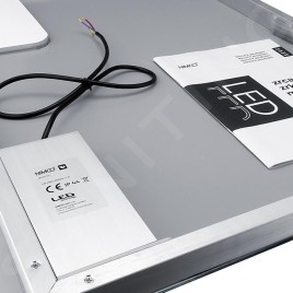 Nimco Miroirs - Miroir avec lumière LED, 600 mm, capteur tactile, aluminium ZP 26000RV