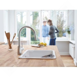 Grohe Concetto - Mitigeur d’évier avec douchette extractible, supersteel 31483DC2