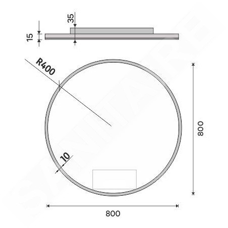 Nimco Miroirs - Miroir avec éclairage LED, 800 mm, aluminium ZP 26002R