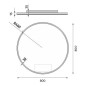 Nimco Miroirs - Miroir avec éclairage LED, 800 mm, aluminium ZP 26002R Nimco Miroirs - Miroir avec éclairage LED, 800 mm, aluminium ZP 26002R