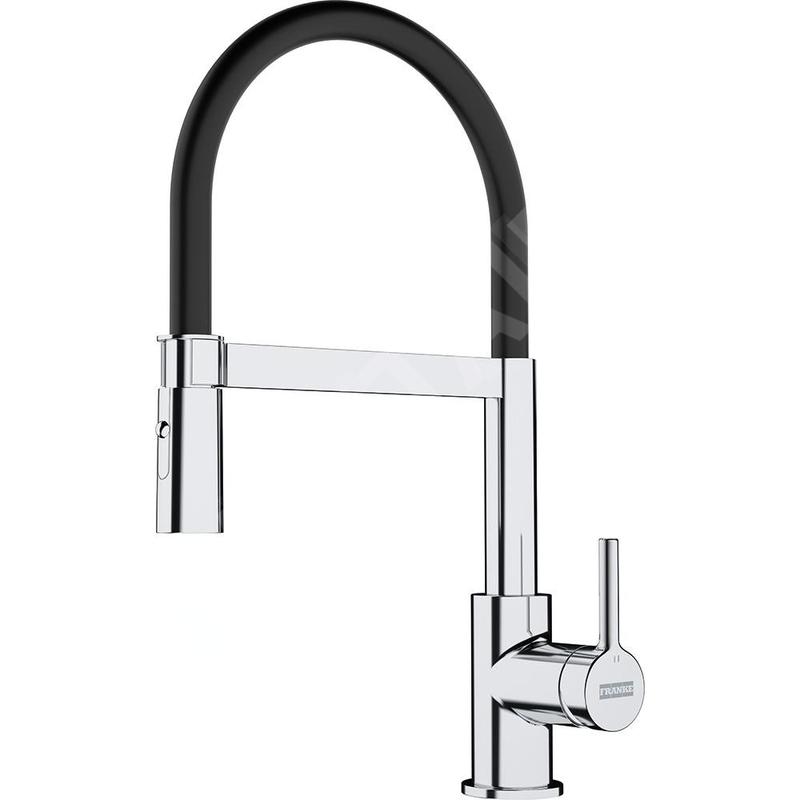 Franke Lina - Mitigeur d'évier FC 6085.031 avec un bras flexible, chrome / noir 115.0626.085 Franke Lina - Mitigeur d'évier FC 6085.031 avec un bras flexible, chrome / noir 115.0626.085