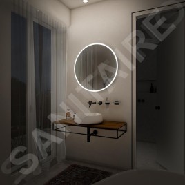 Nimco Miroirs - Miroir avec éclairage LED, 800 mm, aluminium ZP 26002R