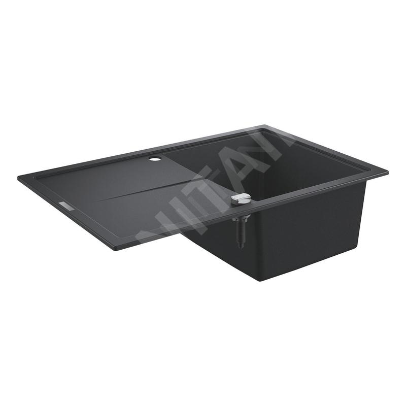 Grohe Éviers - Évier composite K400 avec garniture de vidage automatique, 780x500 mm, noir granite 31639AP0 Grohe Éviers - Évier composite K400 avec garniture de vidage automatique, 780x500 mm, noir granite 31639AP0