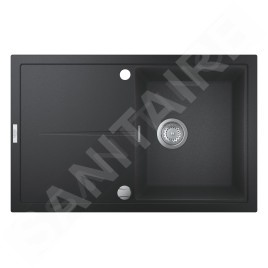 Grohe Éviers - Évier composite K400 avec garniture de vidage automatique, 780x500 mm, noir granite 31639AP0