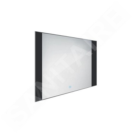 Nimco Miroirs - Miroir avec lumière LED, 800x600 mm, capteur tactile, aluminium/noir ZPC 41003V-90