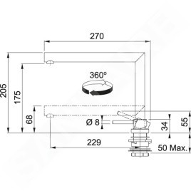 Franke Robinetterie - Mitigeur de lavabo FN 7483.031 rabattable, chrome 115.0486.978