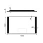 Nimco Miroirs - Miroir avec éclairage LED, 1000x600 mm, aluminium/noir ZPC 41004-90 Nimco Miroirs - Miroir avec éclairage LED, 1000x600 mm, aluminium/noir ZPC 41004-90