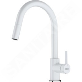 Franke Lina - Mitigeur d'évier FC 6051.094 avec douchette extractible, blanc-LED 115.0626.081