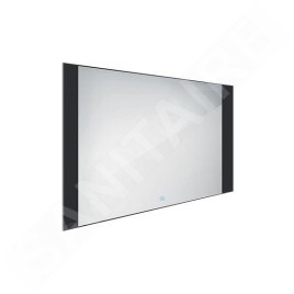 Nimco Miroirs - Miroir avec lumière LED, 1000x600 mm, capteur tactile, aluminium/noir ZPC 41004V-90