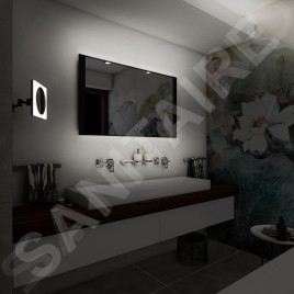 Nimco Miroirs - Miroir avec lumière LED, 1000x600 mm, capteur tactile, aluminium/noir ZPC 41004V-90