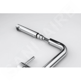 Franke Active New - Mitigeur d'évier FN 6560.031, montage sous fenêtre, avec douchette extractible, chrome 115.0653.391