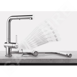 Franke Active New - Mitigeur d'évier FN 6560.031, montage sous fenêtre, avec douchette extractible, chrome 115.0653.391