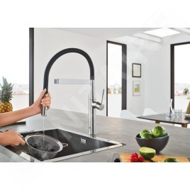 Grohe Essence - Mitigeur d’évier avec bras flexible avec inverseur, supersteel 30294DC0