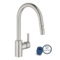 Grohe Feel - Mitigeur d'évier avec douchette extractible, supersteel 31486DC1