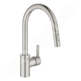 Grohe Feel - Mitigeur d'évier avec douchette extractible, supersteel 31486DC1