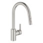 Grohe Feel - Mitigeur d'évier avec douchette extractible, supersteel 31486DC1