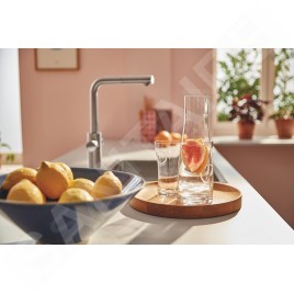 Grohe Blue Pure - Mitigeur d'évier Minta avec filtration et manchon de fermeture extractible, supersteel 30601DC0