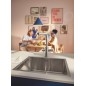 Grohe Blue Pure - Mitigeur d'évier Minta avec filtration et manchon de fermeture extractible, supersteel 30601DC0