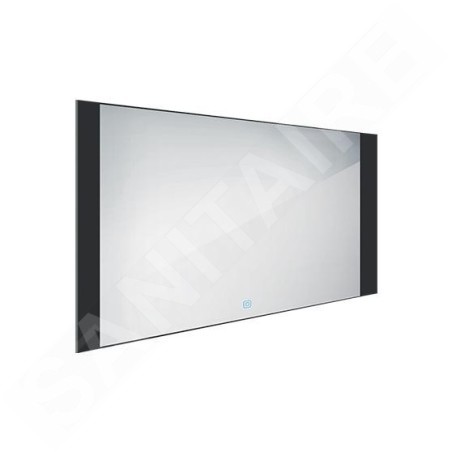 Nimco Miroirs - Miroir avec éclairage LED, 1200x650 mm, capteur tactile, aluminium/noir ZPC 41006V-90