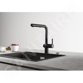 Franke Active New - Mitigeur d'évier FN 6110.901 avec douchette extractible, noir mat 115.0653.382