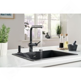 Franke Active New - Mitigeur d'évier FN 6110.901 avec douchette extractible, noir mat 115.0653.382