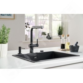 Franke Active New - Mitigeur d'évier FN 6110.901 avec douchette extractible, noir mat 115.0653.382