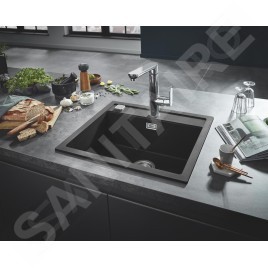 Grohe Éviers - Évier composite K700 avec garniture de vidage automatique, 560x510 mm, noir granite 31651AP0