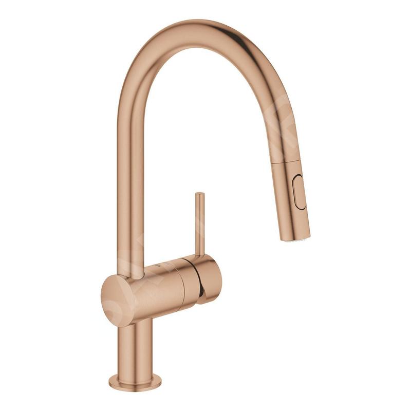 Grohe Minta - Mitigeur d'évier avec douchette extractible, Warm Sunset brossé 32321DL2