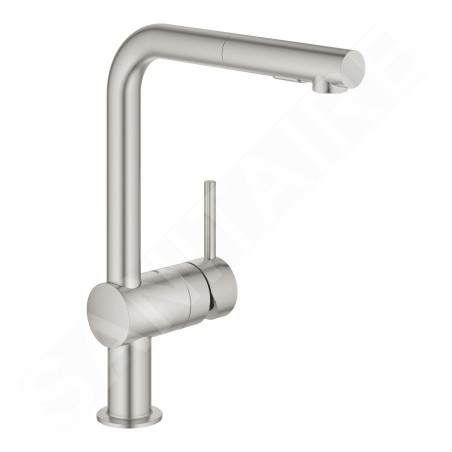 Grohe Minta - Mitigeur d’évier avec douchette extractible, supersteel 30274DC0