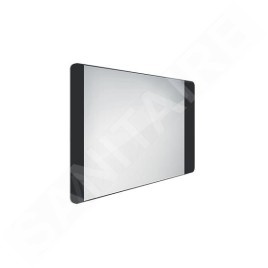 Nimco Miroirs - Miroir avec éclairage LED, 800x600 mm, aluminium/noir ZPC 42003-90