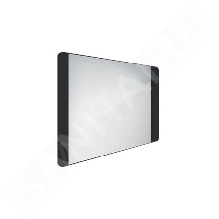 Nimco Miroirs - Miroir avec éclairage LED, 800x600 mm, aluminium/noir ZPC 42003-90