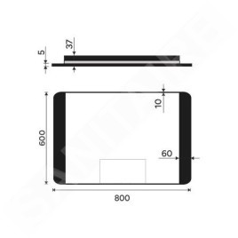 Nimco Miroirs - Miroir avec éclairage LED, 800x600 mm, aluminium/noir ZPC 42003-90