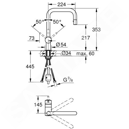 Grohe Minta - Mitigeur d'évier avec douchette extractible, Warm Sunset brossé 32322DL2