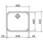 Franke Galassia - Évier en inox GAX 110-45, 482x432 mm 122.0021.440 Franke Galassia - Évier en inox GAX 110-45, 482x432 mm 122.0021.440