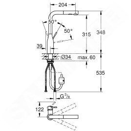 Grohe Essence - Mitigeur d’évier, graphite foncé brossé 30270AL0