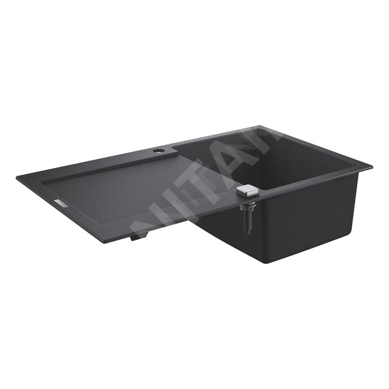 Grohe Éviers - Évier composite K500 avec garniture de vidage automatique, 860x500 mm, noir granite 31644AP0