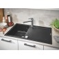 Grohe Éviers - Évier composite K500 avec garniture de vidage automatique, 860x500 mm, noir granite 31644AP0